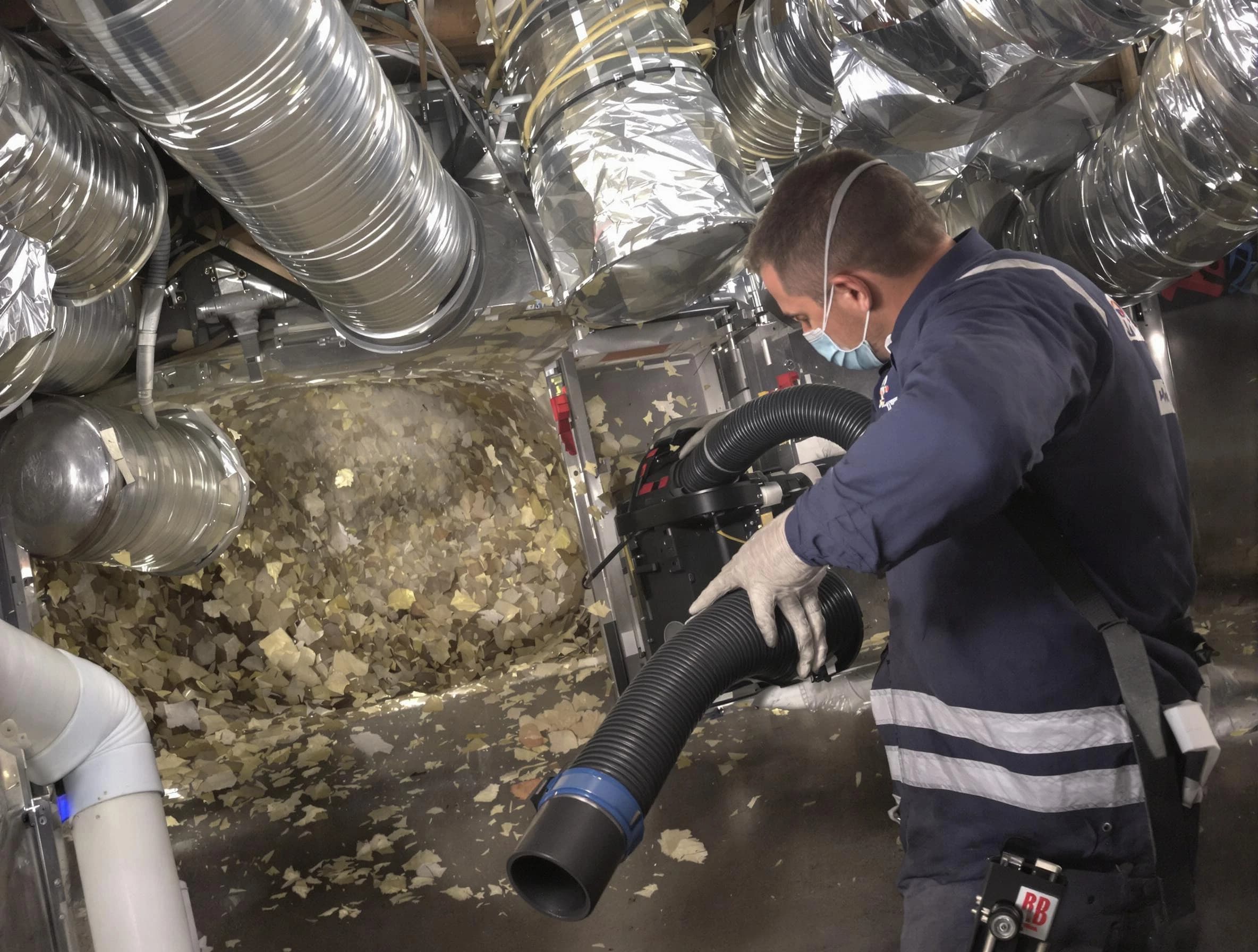 Gallatin Air Duct Cleaning specialist operating negative pressure cleaning equipment for thorough duct maintenance in Gallatin