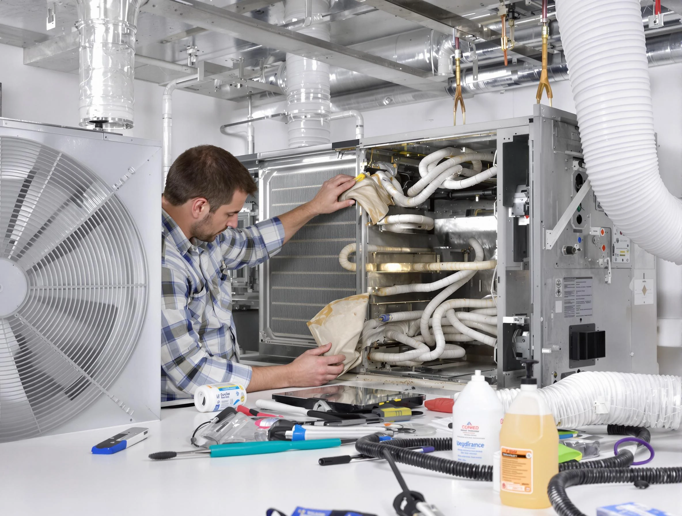 Gallatin Air Duct Cleaning specialist performing precision AC coil cleaning in Gallatin