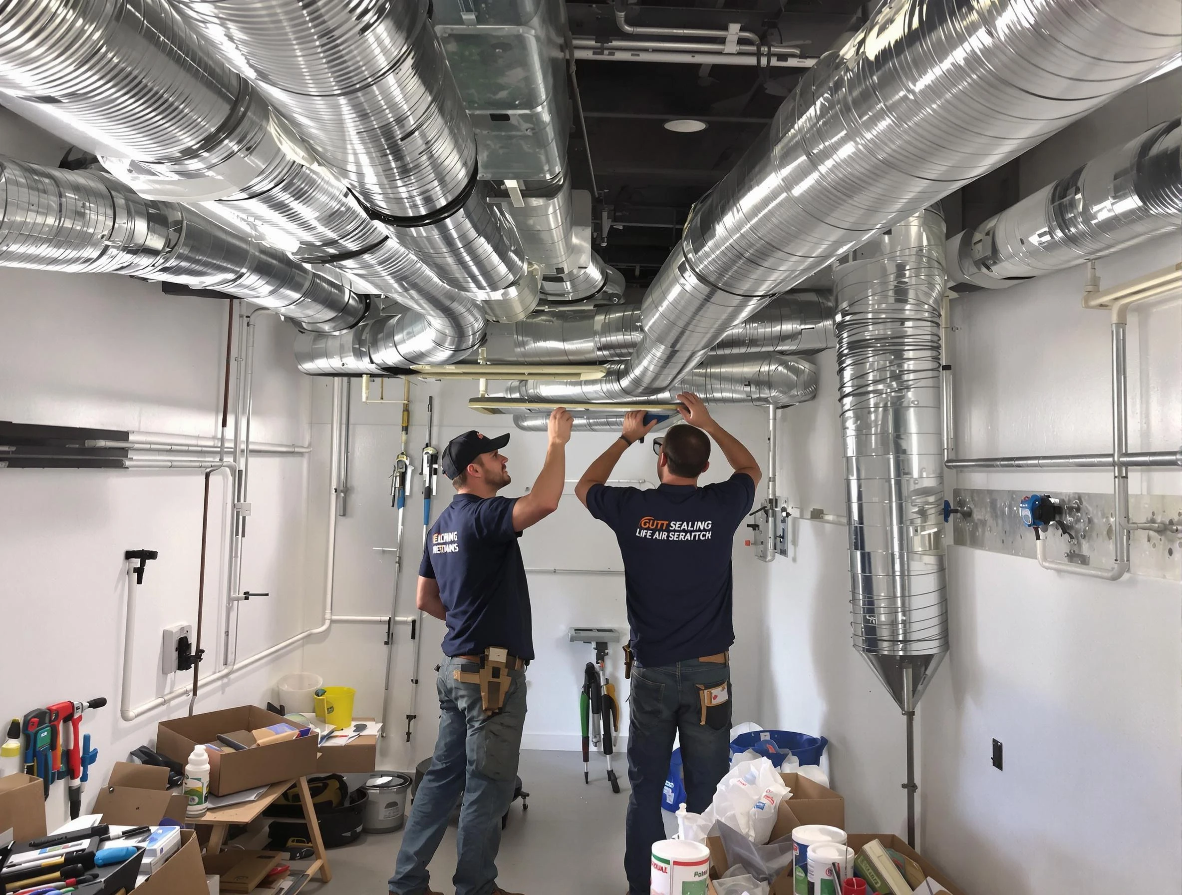 Gallatin Air Duct Cleaning technician applying professional duct sealing solutions in Gallatin